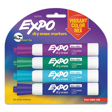 EXPO® Magnetic Dry Erase Marker, Broad Chisel Tip, Assorted Colors, 4-pack freeshipping - TVN Wholesale